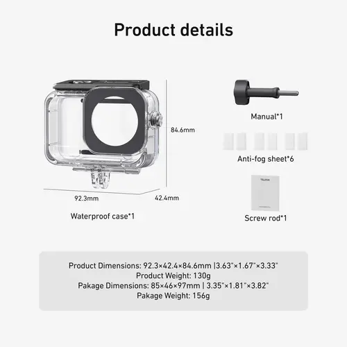 TELESIN Waterproof Case For DJI OSMO Action 6 Underwater 60M Diving Housing Cover With Dive Filter For DJI Action 6 - Image 6
