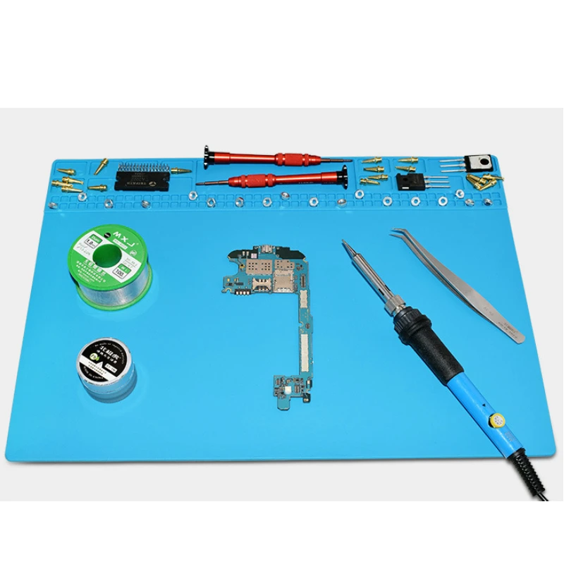 

35x25cm Heat Insulation Silicone Pad Desk Mat Maintenance Platform For BGA Soldering Repair Station Repair Tools