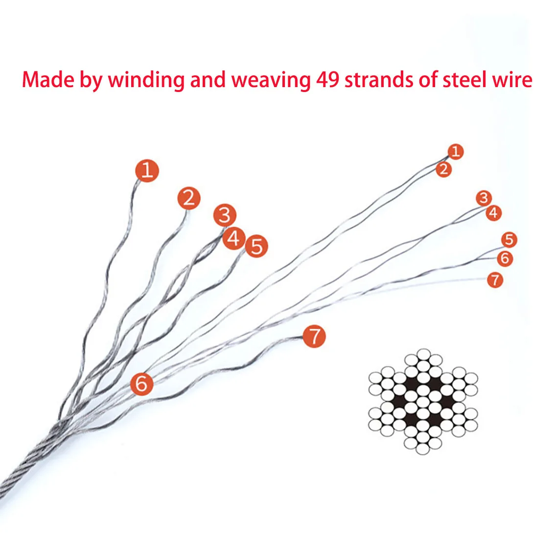 304 Stainless Steel Wire Rope 7 * 7 Structure Soft And Fine Fishing Rope Flagpole Rope Fishing Cord Gifts For Men Accessories