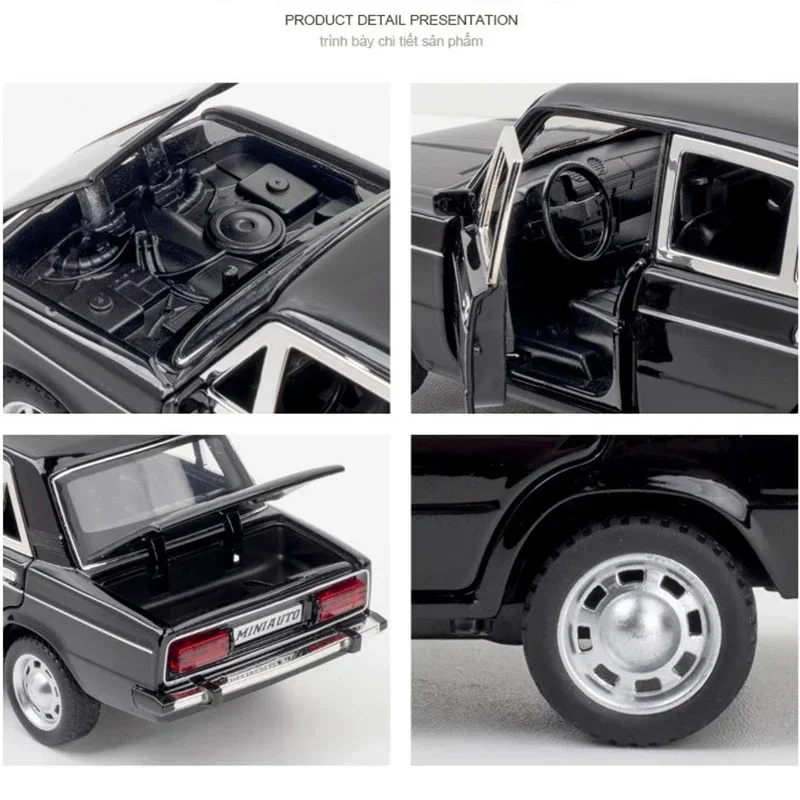 New 1:24 Alloy Model Cars 2016 Lada Retro Sedan Miniature Children Collect Gift Kids Boys Classic Metal Vehicle Hot Toys