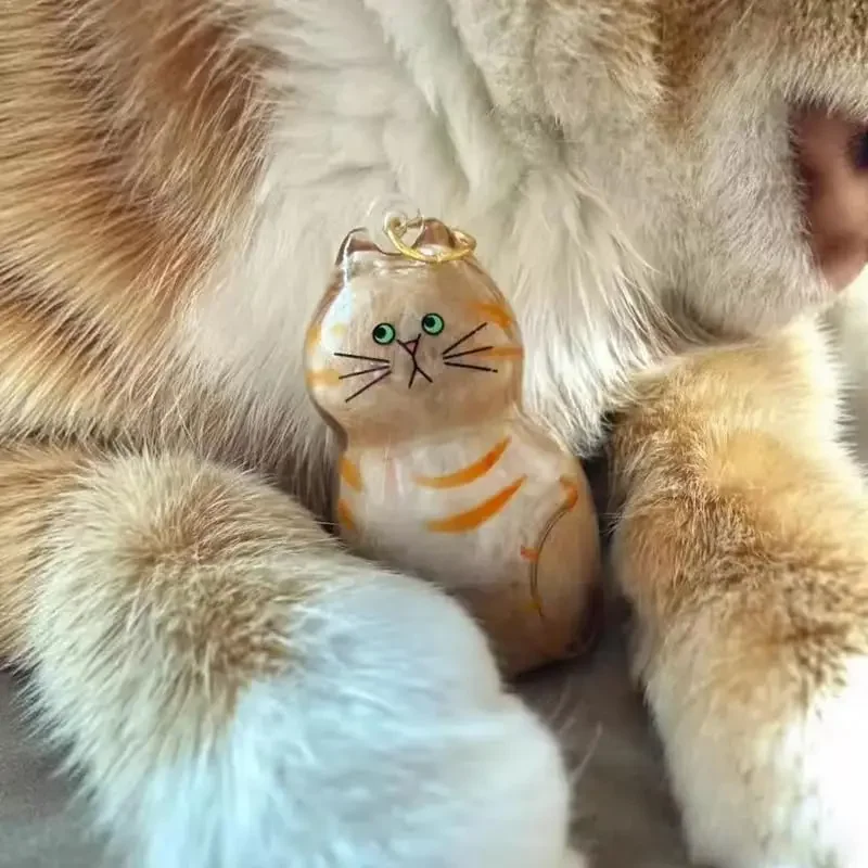 شفافة القط/الكلب مجموعة الشعر كبسولة المفاتيح Kawaii التذكاري الحيوانات الأليفة القط الكلب الشعر كبسولة لسلسلة المفاتيح DIY قلادة التبعي