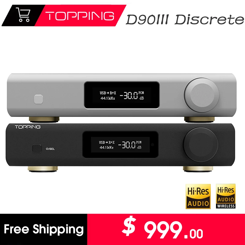TOPPING D90 III Diskreter digitaler Audio-Musik-Decoder HiFi DAC DSD512 PCM768kHz Bluetooth-Fernbedienung Band PSRM-Modul D90 III
