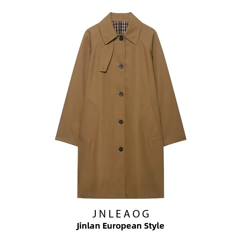 

JNLEAOG Faionable Midi Length Jaet Autumn New Sle Women's Clothing Versatile Design Commute Sle Long Sve Suit Collar