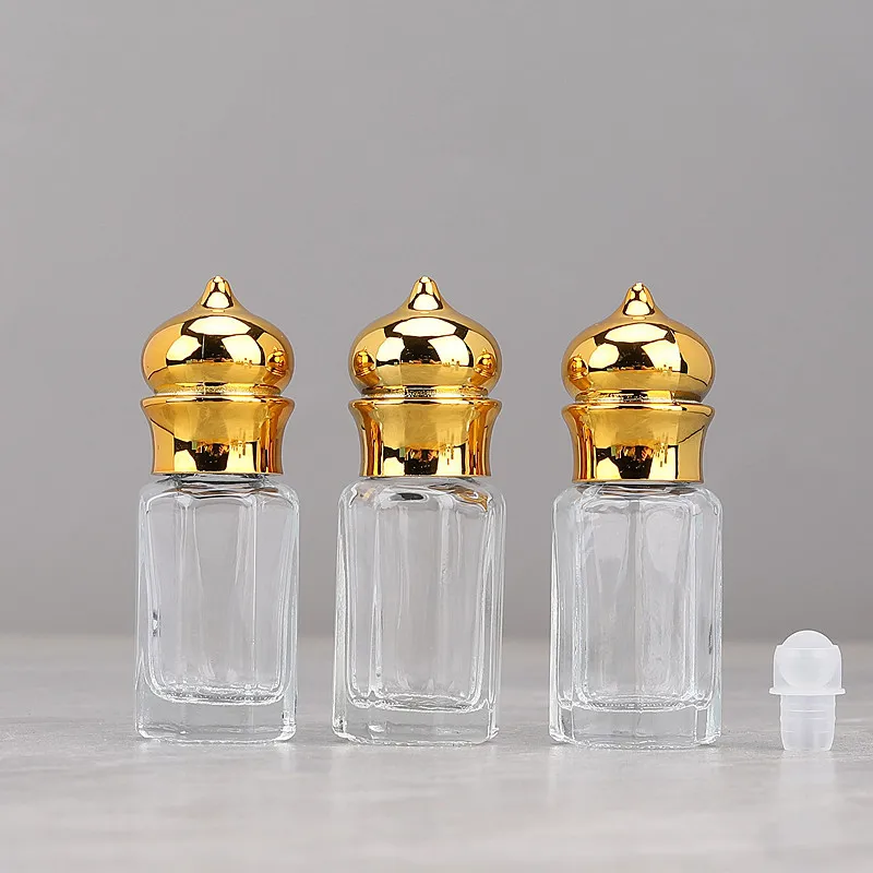 Wholesale 50/100pcs 3ml/6ml/12ml Empty Clear Glass Essential Oil Bottle Attar Oil /Massage Oil Perfume Bottle With A Ball/ Stick