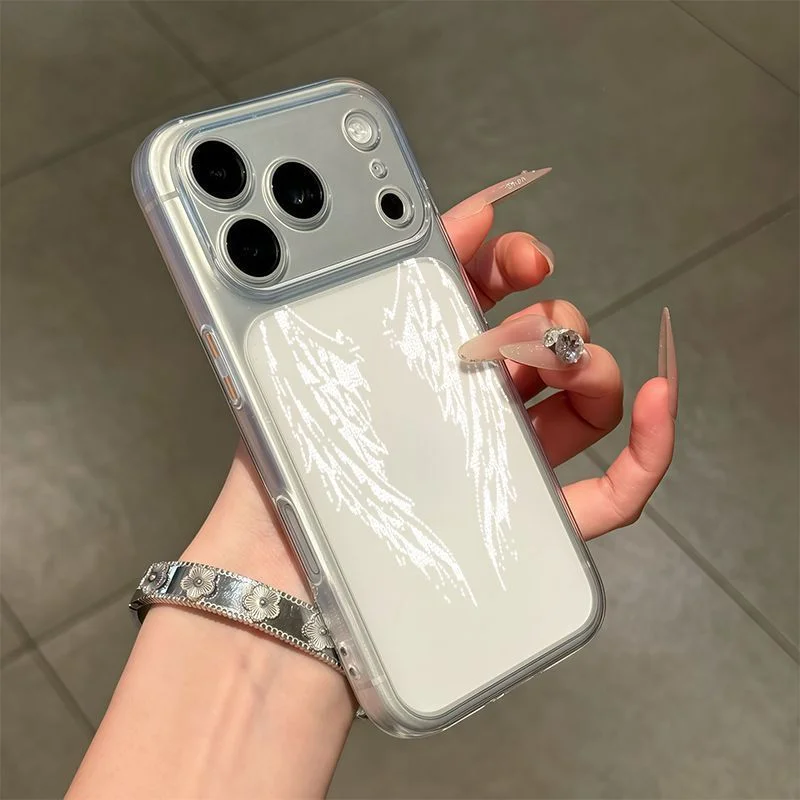 Luxury Cute Cartoon INS Cute Pixel Angel Baby Phone Case For iPhone 18 17 16 15 14 13 12 11 Pro MAX Plus 17air Transparent Cover - view 2