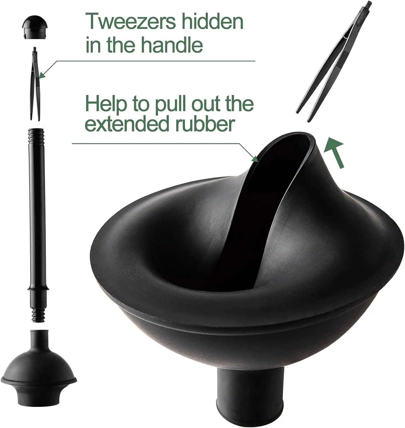 2 In 1 Toilet Brush And Plunger Set With Silicone Brush Head Strong Suction Rubber Cup Space Saving Bathroom Cleaning Tool With Storage Holder Toilet Brush Toilet Plunger Bathroom Cleaning Tools view 4