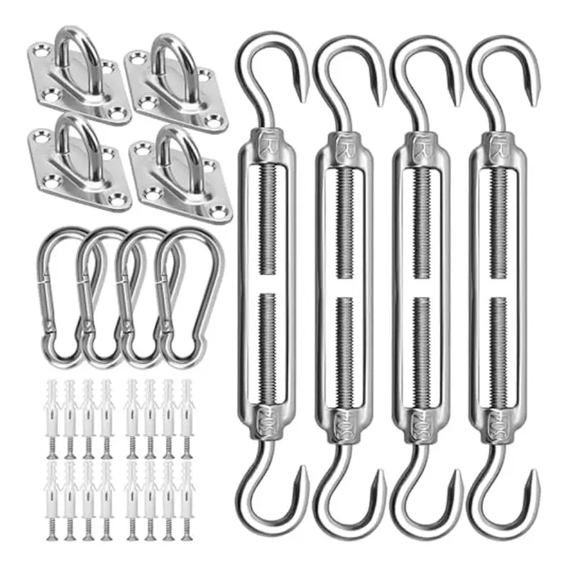 

AEE6-Sun Shade Sail Hardware 6Inch For Rectangle&Triangle Shade Sail Install,Stainless Steel Shade Sail Fixing Accessories