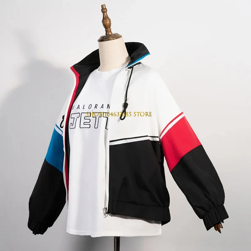 게임 Valorant Jett 코스프레 의상 화이트 자켓 코트 티셔츠 의상 할로윈 카니발 슈트