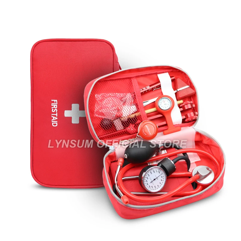 Health Monitor Storage Package Starter Kit for Doctor Nurses with Medical Stethoscope Tuning Fork Reflex Hammer Penlight Tool A3