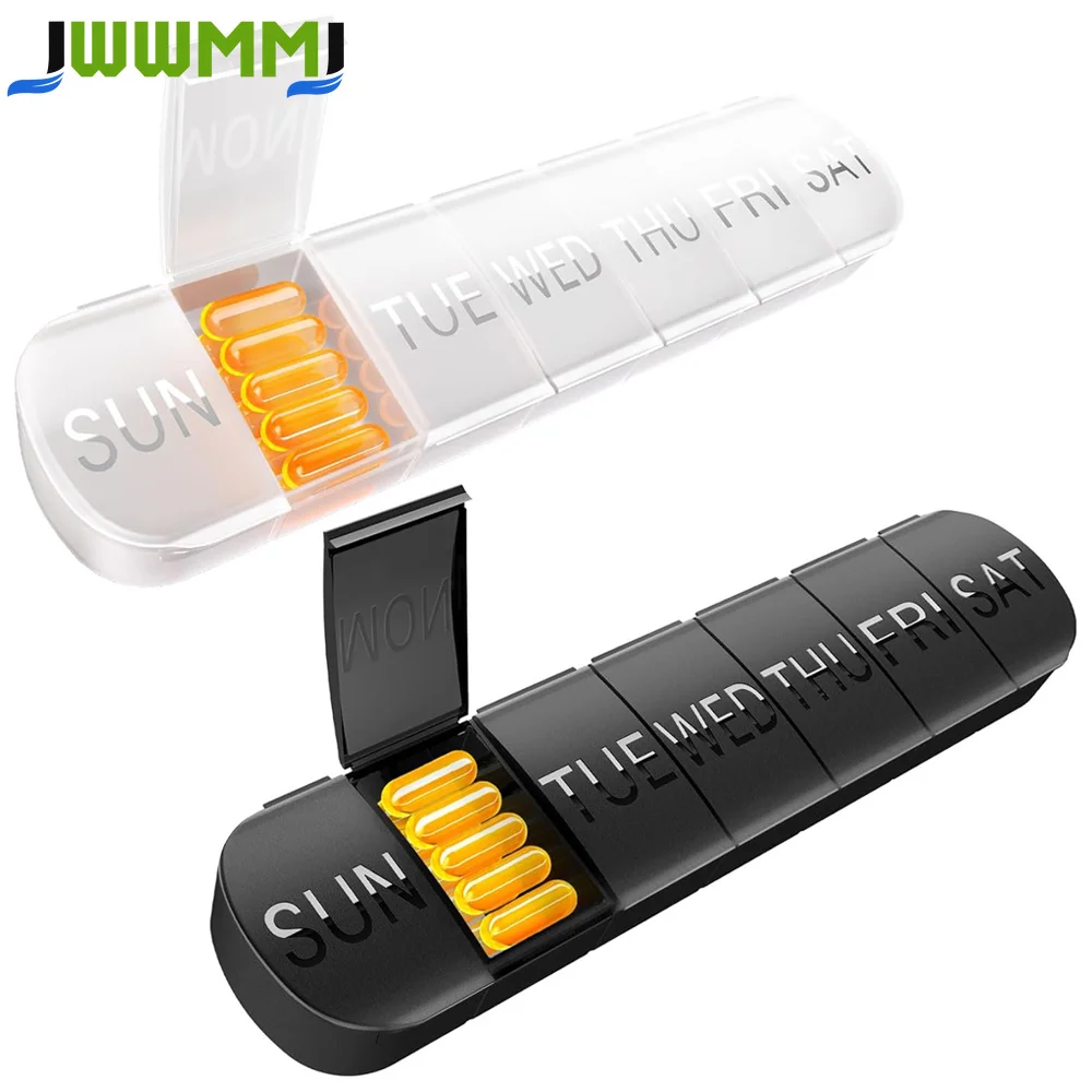 1PCS Pill Organizer, Weekly Medicine Pills Organizer Pill Box Travel, 7 Day Pill Case for Big Vitamin Supplements Fish Oil