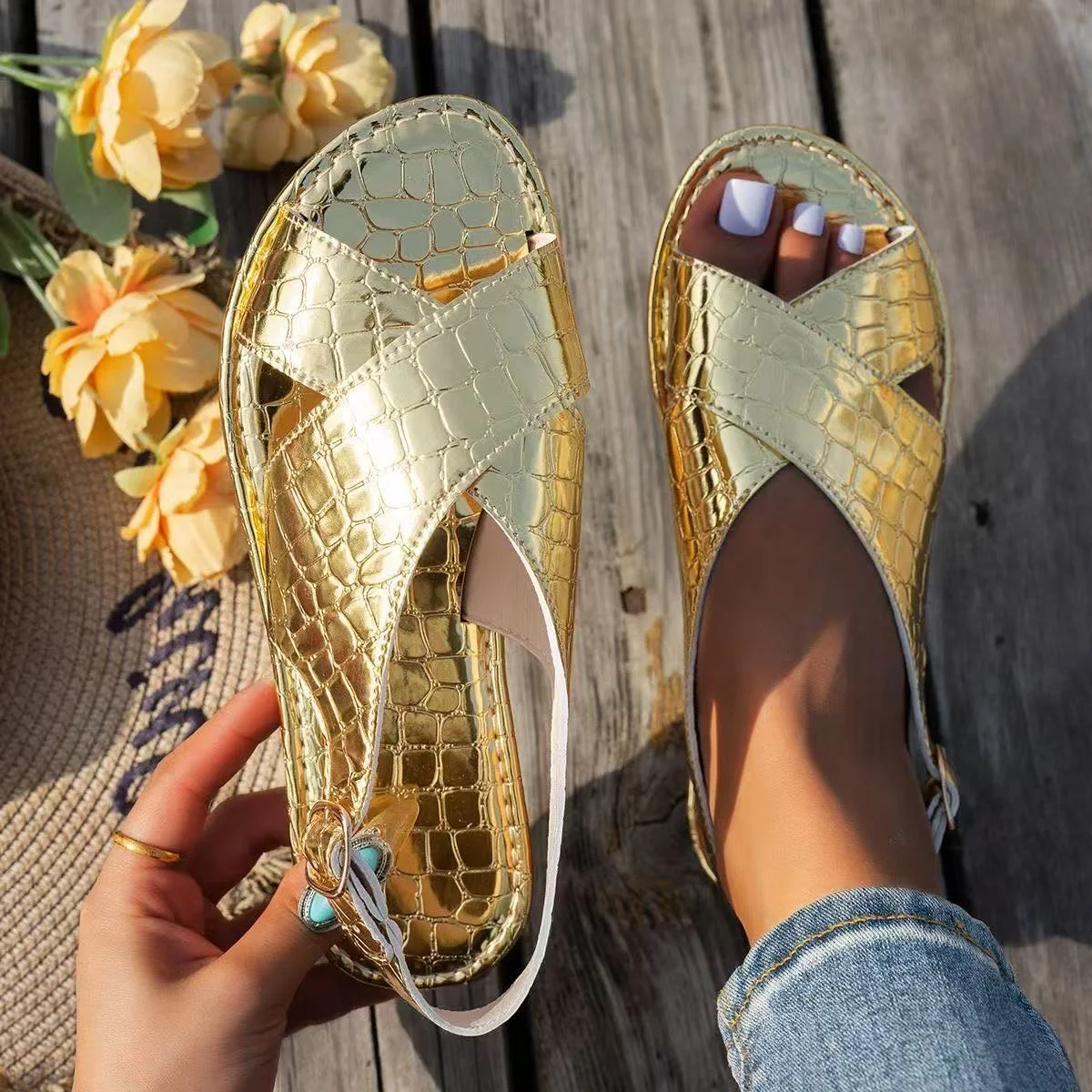 

Luxury Summer Sandals Heels Bling Summer Shoes Woman Wedges Heeled Slippers Sandals Footwear Women Slides Women Sandals