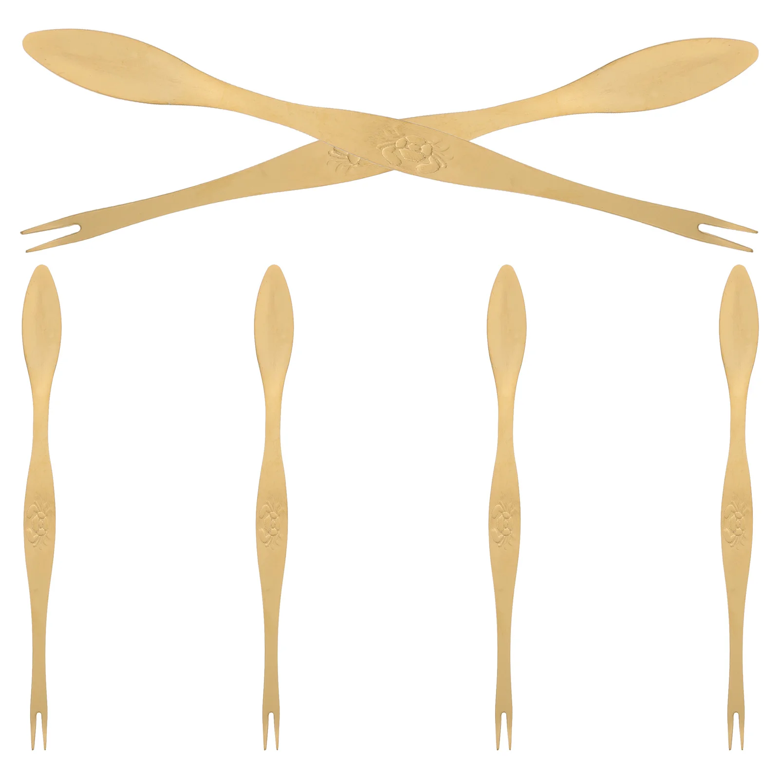 

6Pcs Stainless Steel Crab Fork Spoon Tools Multifunctional Seafood Picks for Crab Lobster Shellfish Home Restaurant Use