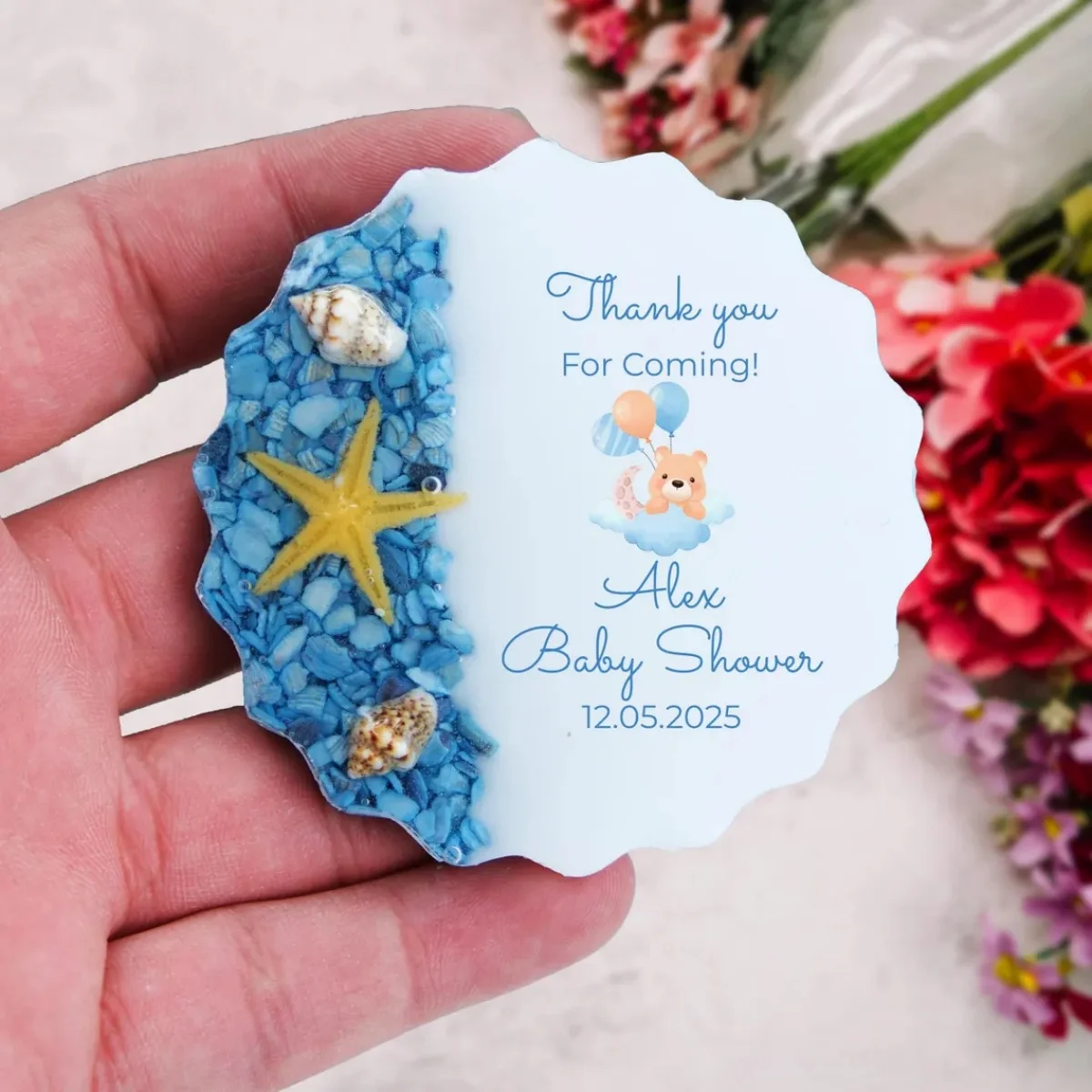 

Сувениры для детского душа, идеи подарков, подарок для гостей, магнит из смолы, эпоксидный магнит, день рождения, свадебные сувениры, персонализированные,