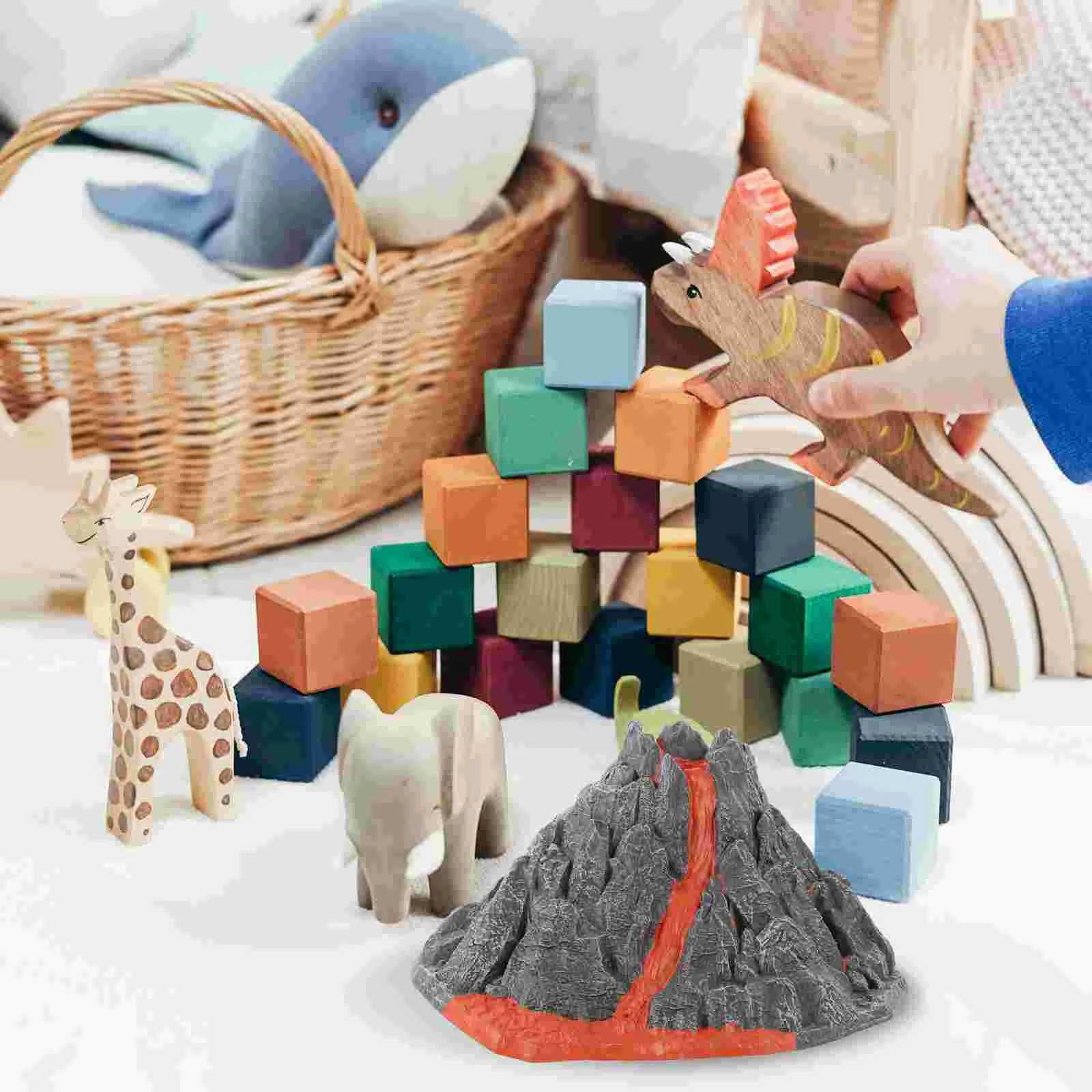 Static Volcano Model Desktop Adornment Toy Micro Volcanic Landscaping PVC Ornament Spray Landscape Plaything Child