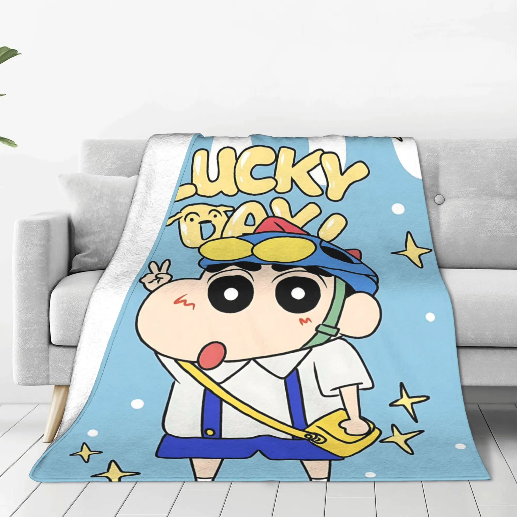 1PC home Cutecore Room Decor Crayon S Shin chan Blanket Throw Blanket  Novelty Warm Blanket All Season