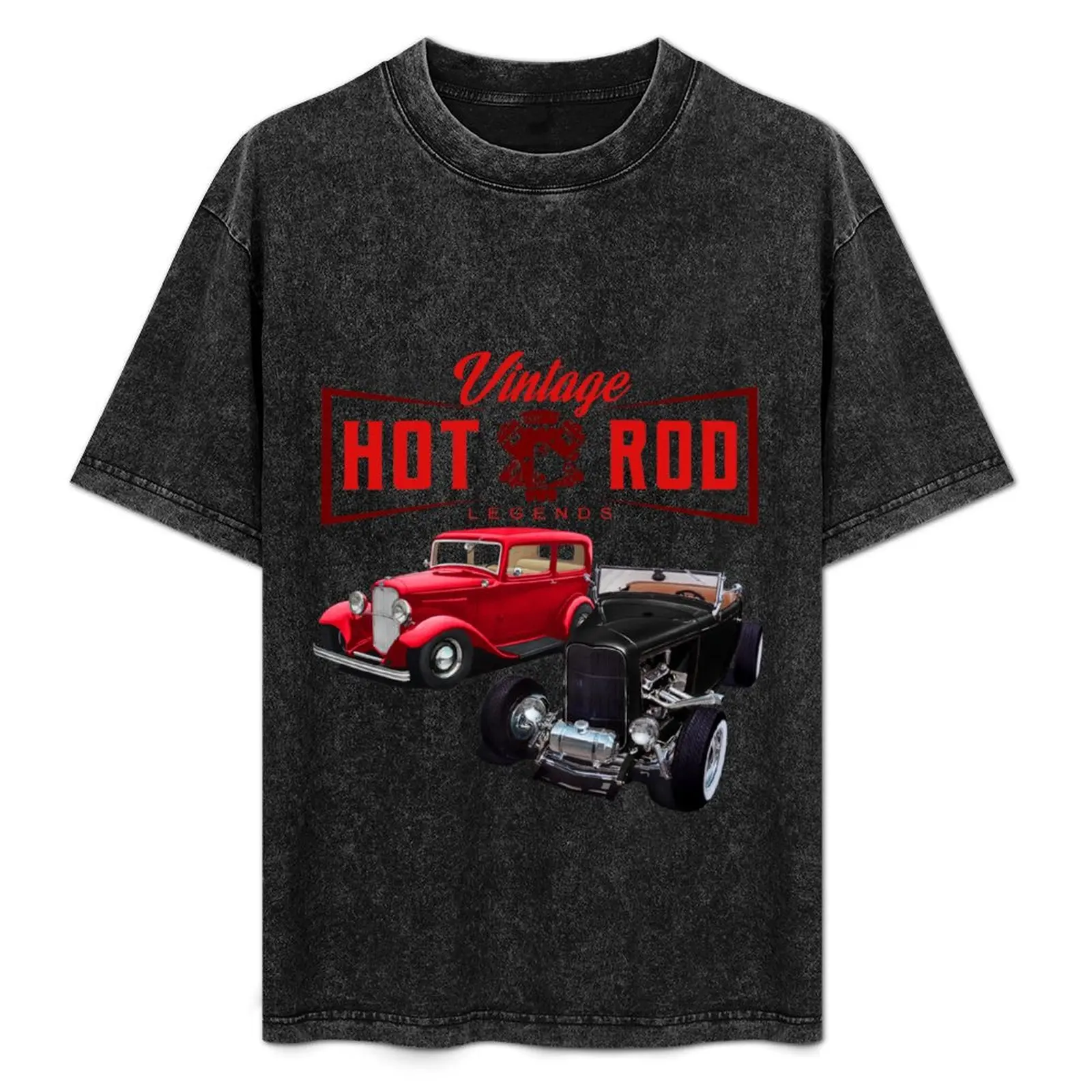 

Classic Vintage Hot Rods T-Shirt Basic Simple Design Short Sleeve Shirt