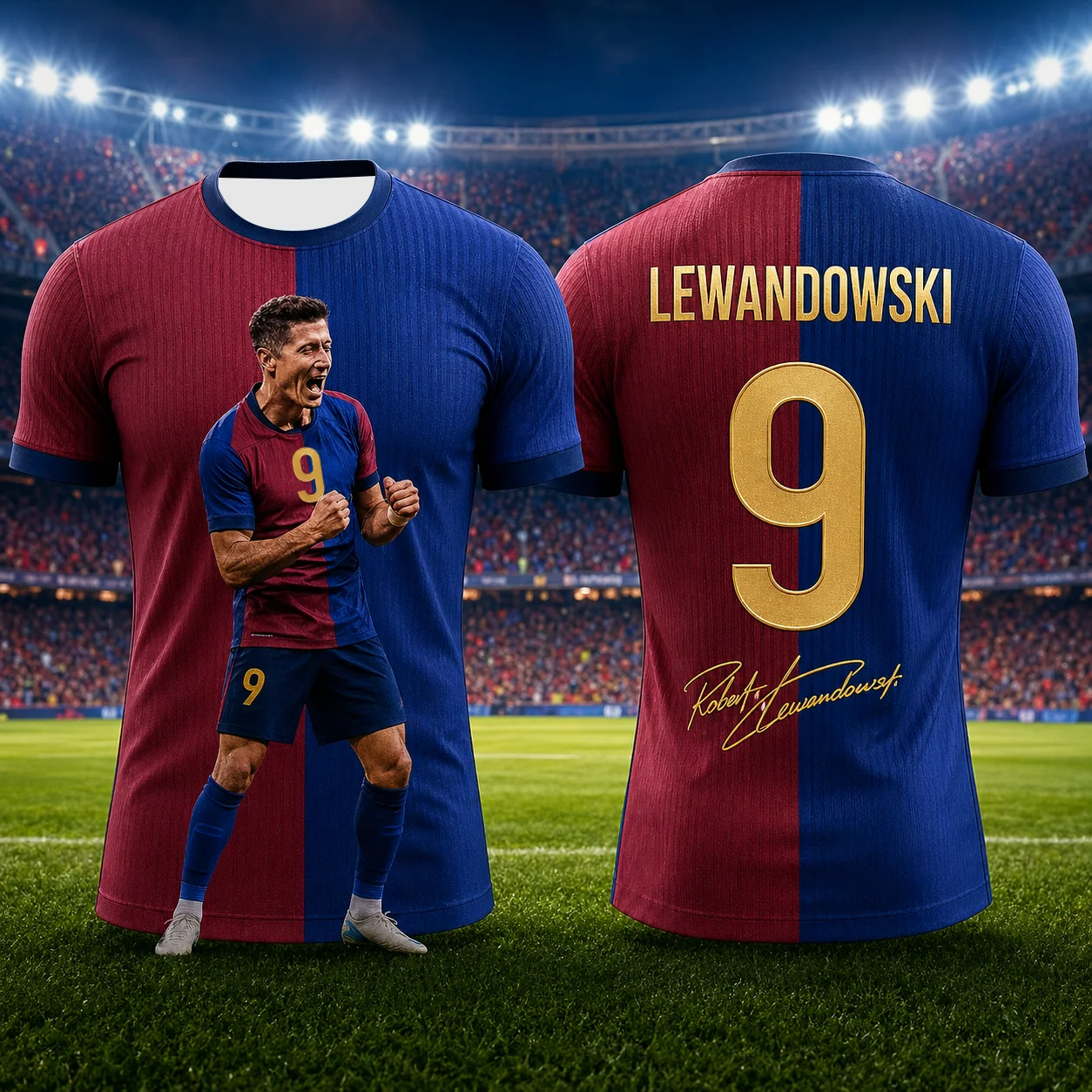 Lewandowski Fan Collection Mens Football Print Shirt Soft Breathable Soccer Jersey Kids Adult Casual Sports Uniform Tee
