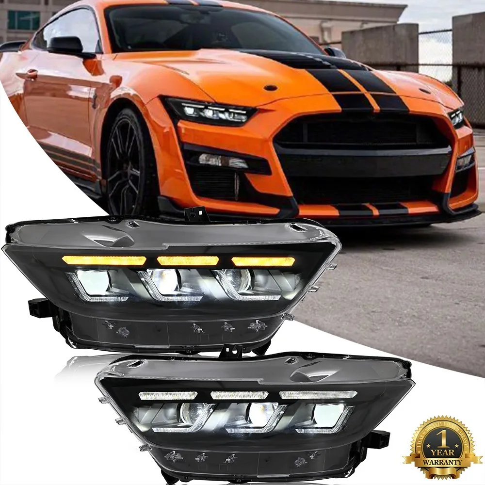 

1Set LED Headlights Assembly Fit For Ford Mustang 2015-2017 Head Lamps Sequential Assembly DRL Turn Signal Front Head Lamps