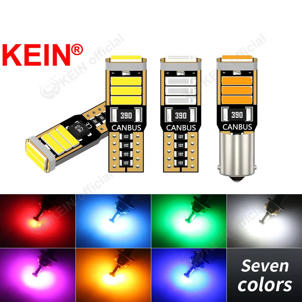 KEIN 10PCS T10 Led Bulb BA9S T4W W5W Led Light for Car License Plate Light Interior Parking Tail Read Dome Signal Lamp 8SMD 7020