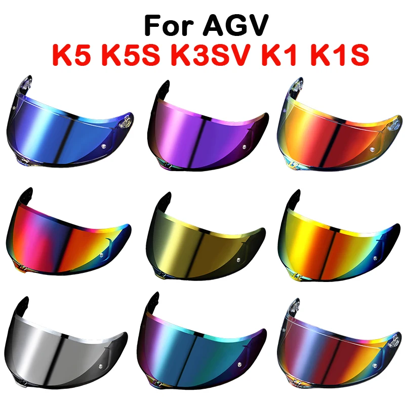 agv k1 s iridium visor zcypeaf Motorcycle Helmet Replacement Shield for / K1S / K3SV / K5S, Helmet Face Wind Shield Visor Lens, Motorbike Helmet Visor Sun Protection Anti-Fog Accessories,G Brown REVO Red Helmet Lens for AGV K5
