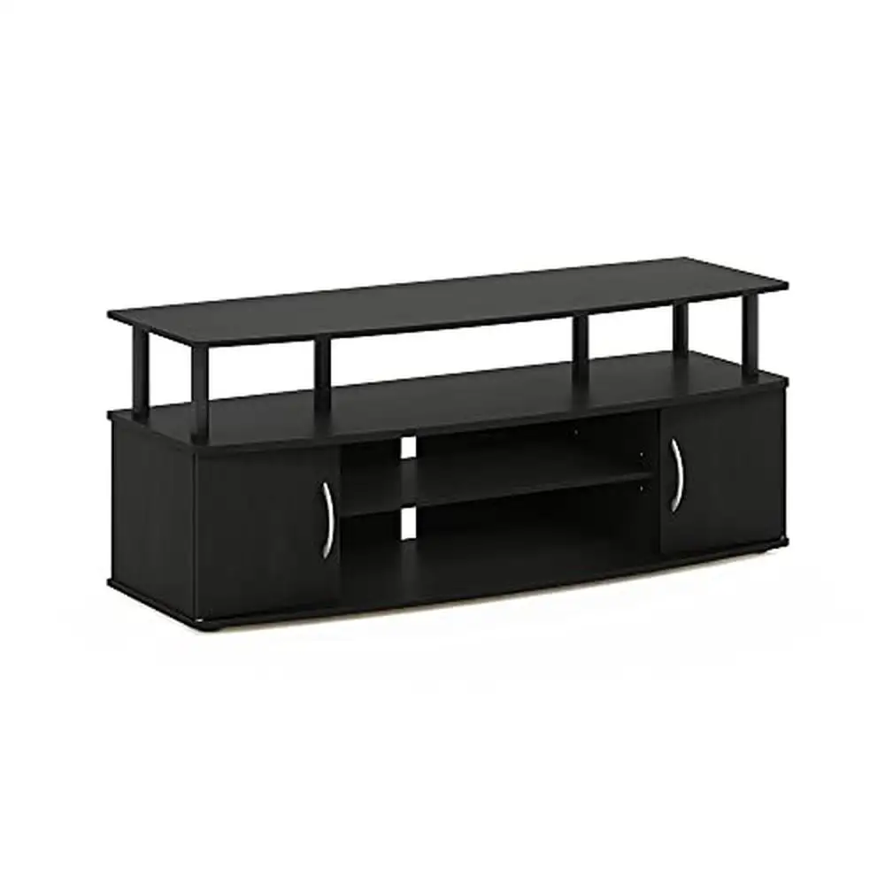 Entertainment Stand TV 55 Inch Open Closed Storage Blackwood Particle Board PVC Easy Assemble 47.24x19.53x15.87