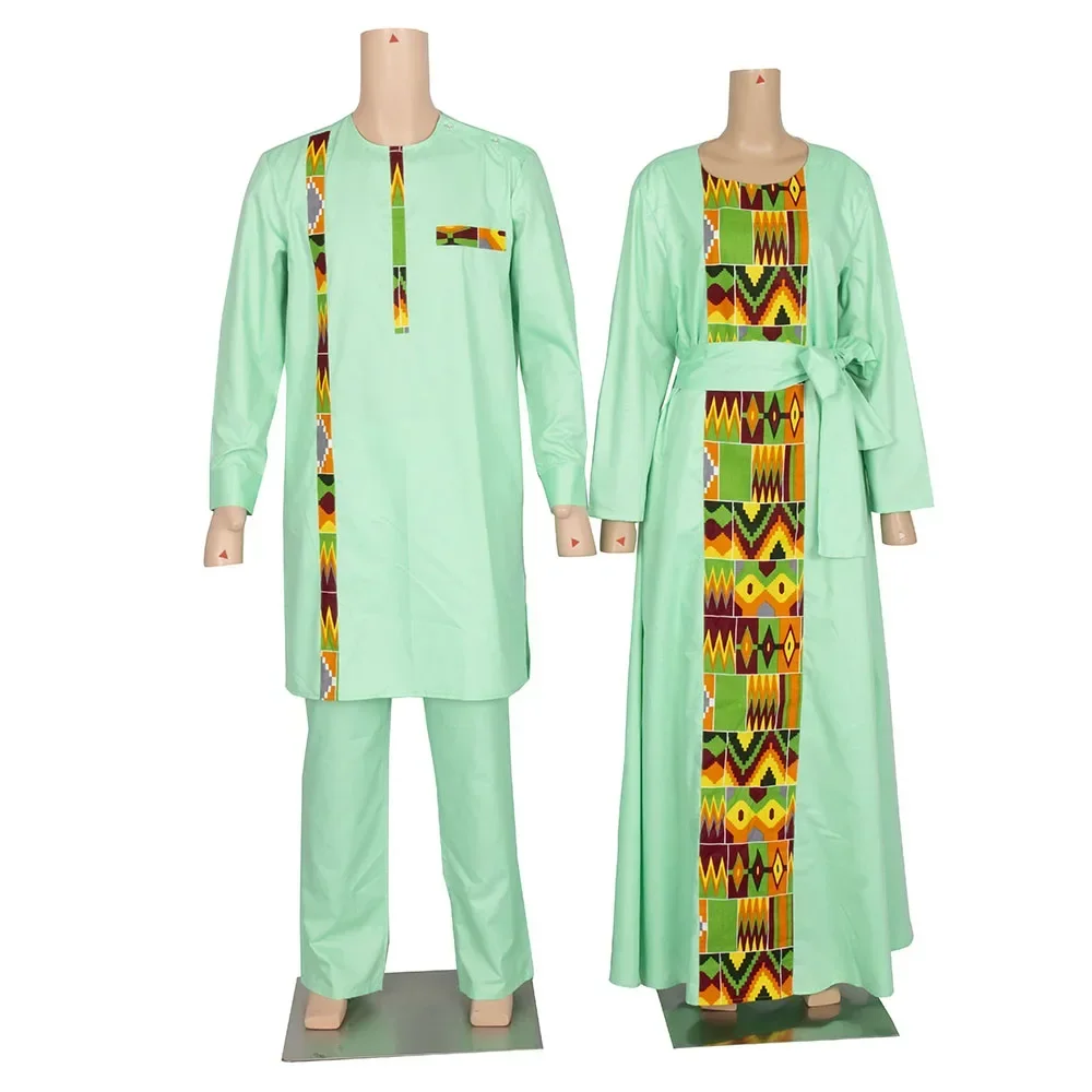 Tenues de couple africaines pour femmes et hommes, ensembles assortis, robes africaines, vêtements de mariage Dashiki, Wyq949