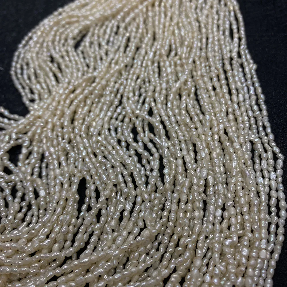 Natural Freshwater Pearl 2-3mm Rice-shaped Beads for DIY Jewelry Making Necklace Bracelet Earrings Jewelry Accessories