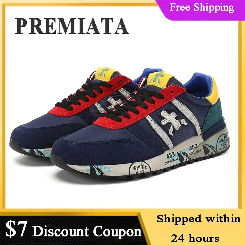 PREMIATA-Tênis casual masculino, respirável, impermeável, elemento multicolorido, painço, esportes ao ar livre, nova moda, design de luxo