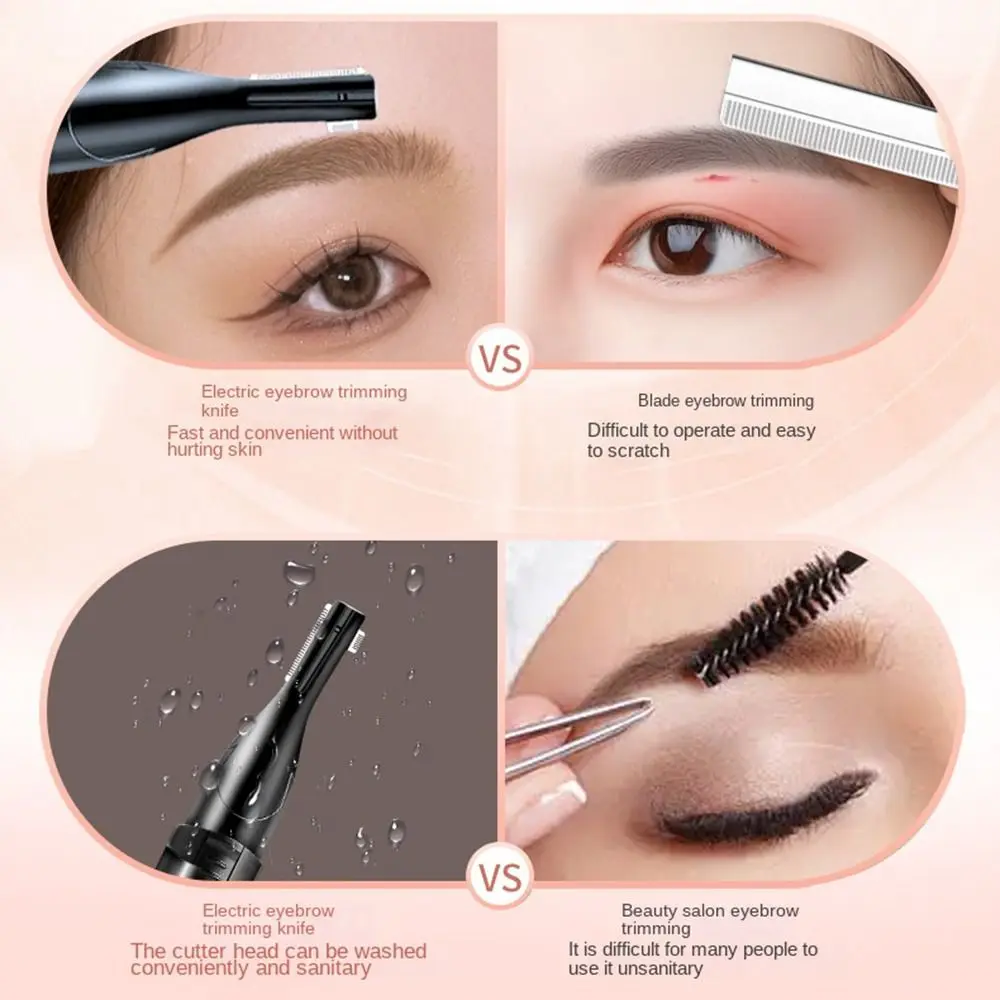 Mini Electric Eyebrow Trimmer Detachable Women Eyebrow Pencil USB Charging Electric Trimmer Washable Automatic Trimmer for Face