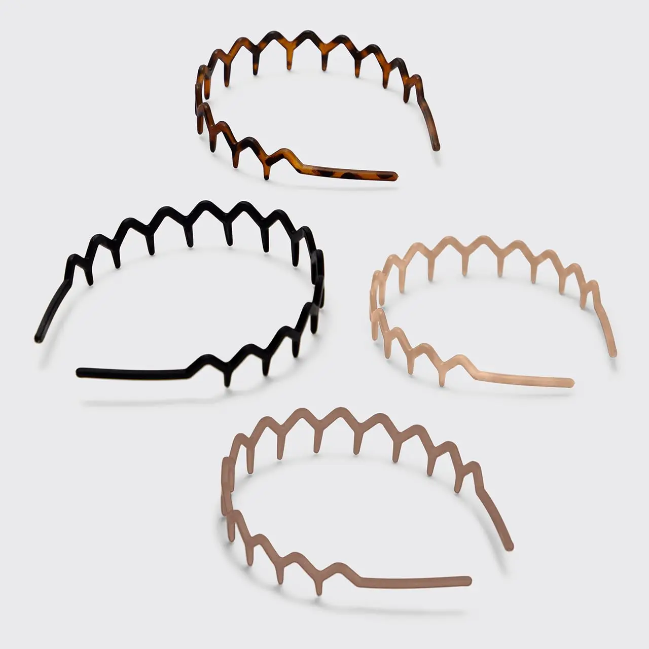 3/20pcsWomen Girls Plastic Wavy Toothed Headband Anti-Slip Zig Zag Comb Sharks Tooth Hair Hoop Ladies DIY Styling Crown Headwear