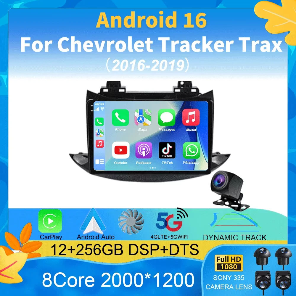 

For Chevrolet Tracker Trax 2016 - 2019 Android 16 Auto Car Radio Multimedia Video Player Bluetooth GPS Navigation DSP Carplay BT