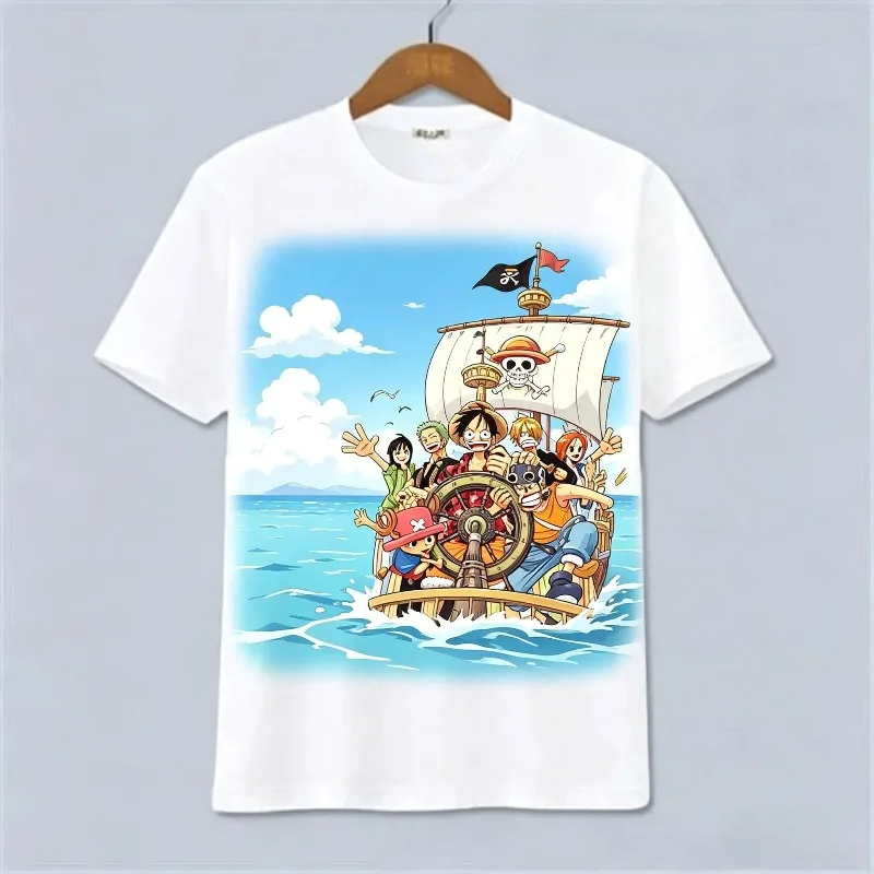 One Piece Straw Hat Pirates Going Merry Ship Scene 3D Print Anime Crew Neck T Shirt Streetwear For Men Women