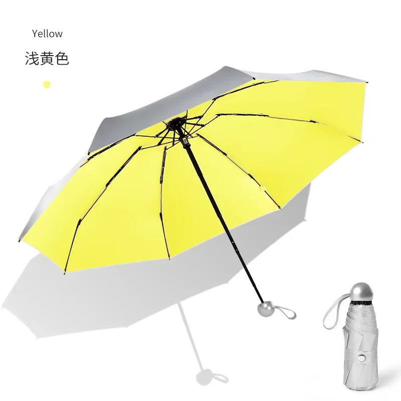 

UPF50+ Protection, Titanium Silver Mini Folding Sun Umbrella for Women,Small Compact & Lightweight Pocket Rain Umbrellas