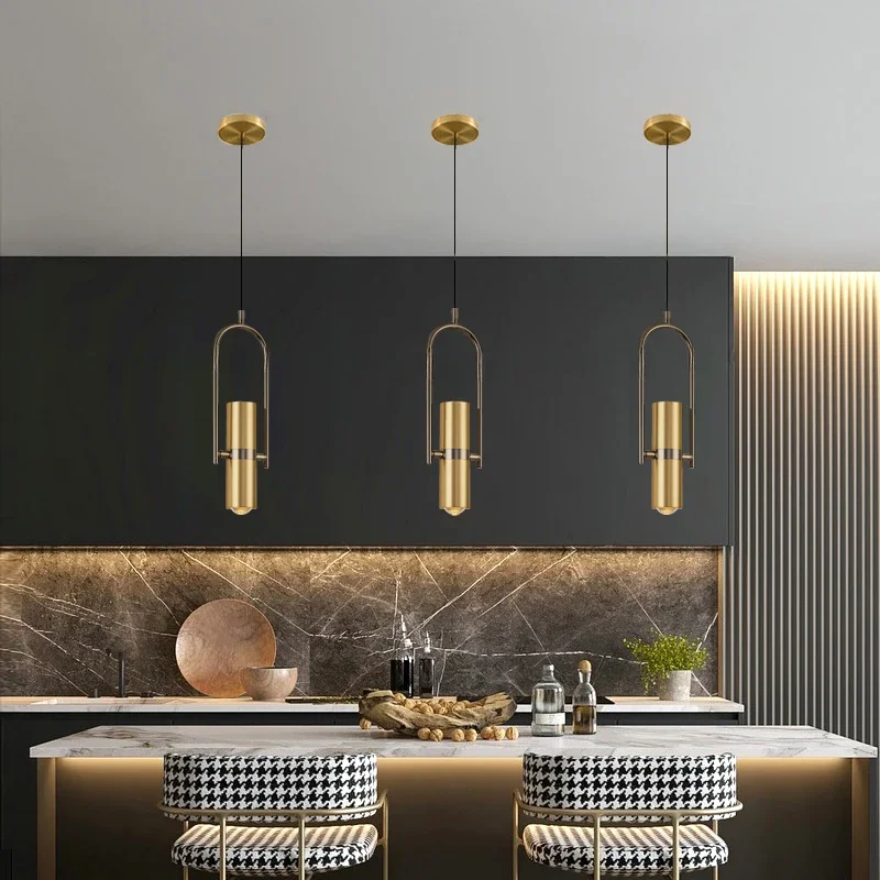 

Gold Pendant Light Fixtures, Rotating Modern Pendant Lights for Kitchen Island, Industrial Pendant Lamp for Dining Table