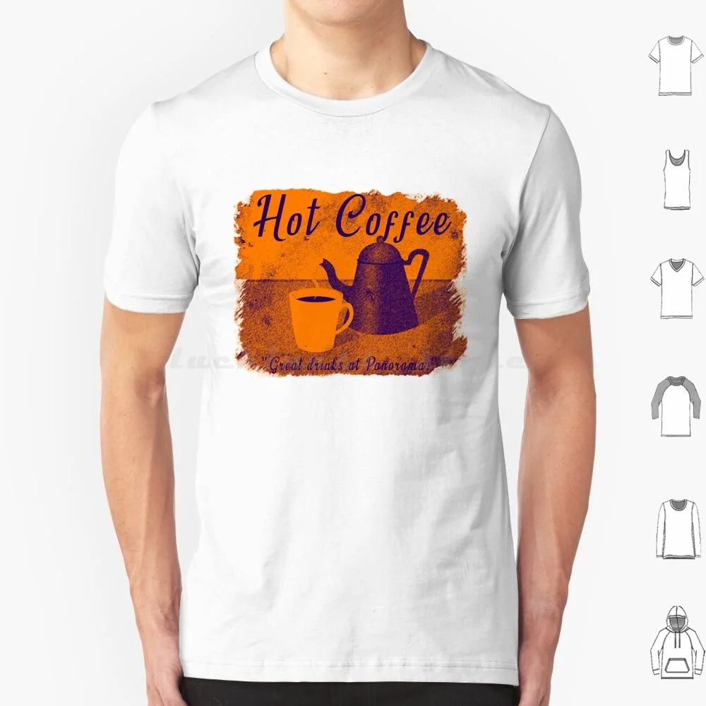 Orange Grunge Rusty Retro Coffe Cafe T Shirt Big Size 100% Cotton Sign Banner Cafe Coffee Cup Cup Of Coffee Espresso Grunge