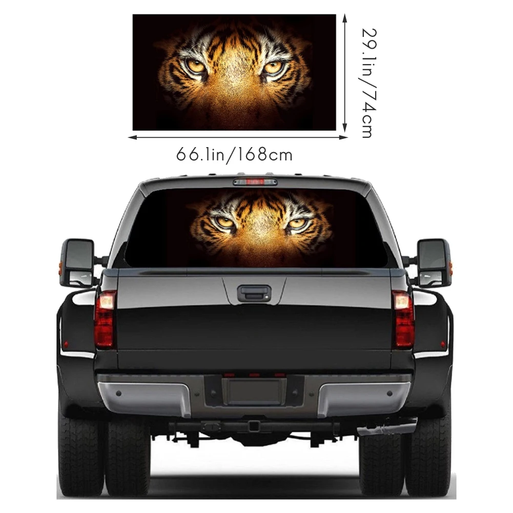 A166 for Truck Suv Pickup 3D Rear Windshield Sticker Sun Visor Decor Rear Window Glass Poster 168 X 74CM / 66 X 29 Inch