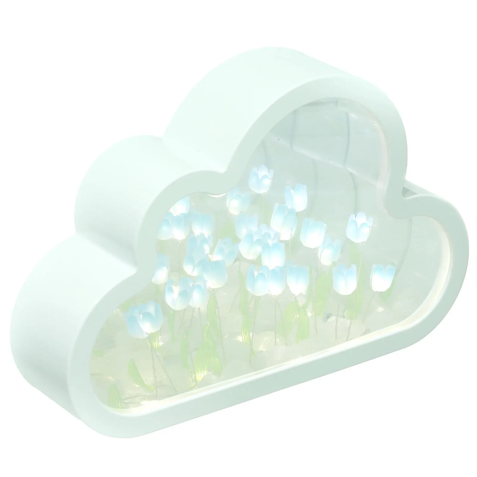 1 set 1 set a forma di nuvola tulipano all'interno della lampada da notte camera da letto luce decorativa bagliore caldo estetica regalo per interni domestici