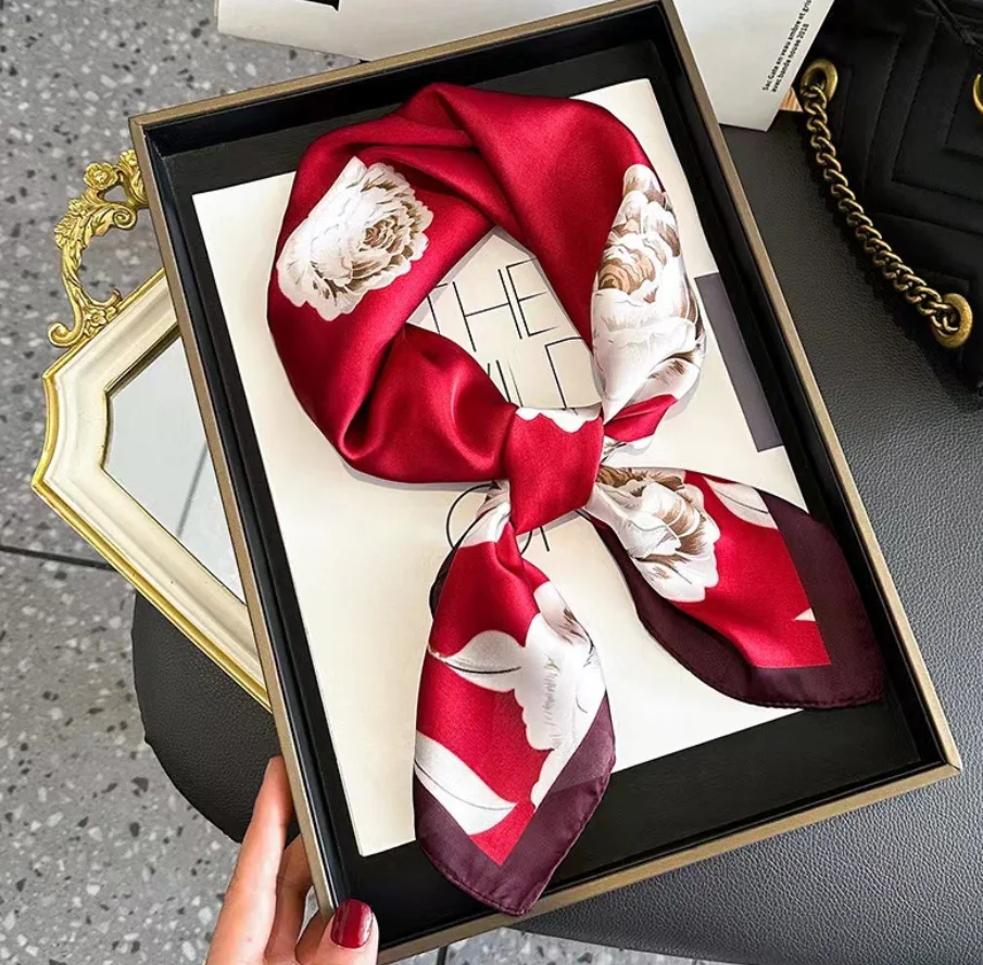 المرأة الجديدة 70 سنتيمتر وشاح حريري مطبوع مقلد الحرير أنيقة تنوعا أغطية الرأس حقيبة اكسسوارات الحجاب هدية حفلة #3