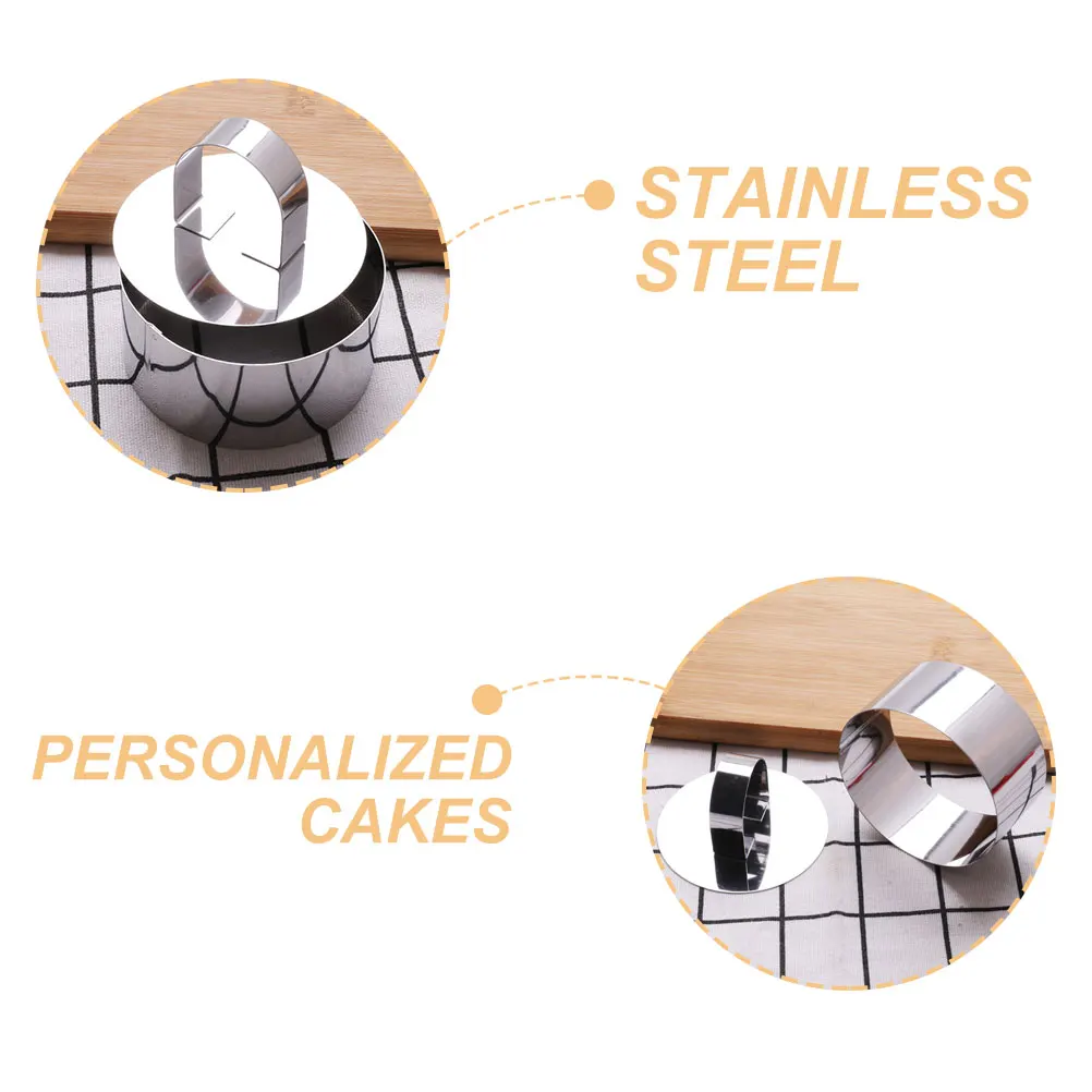 

6 Pcs Stainless Steel Mold Cake Baking Ring Crumpet Tart Rings Burger Molds Mould Forming with Pusher