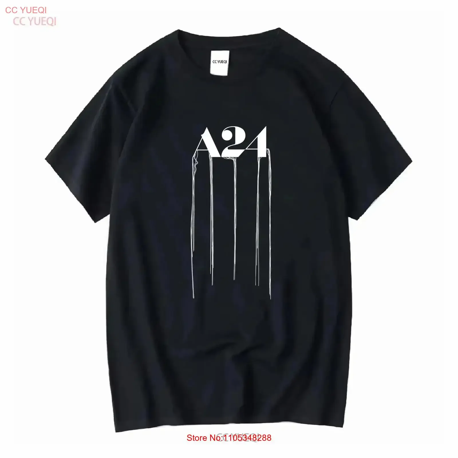 Camiseta con logotipo de A24 x Kojima Productions, versión norteamericana, top vintage importado con efecto lavado para uso diario, gráfico suave