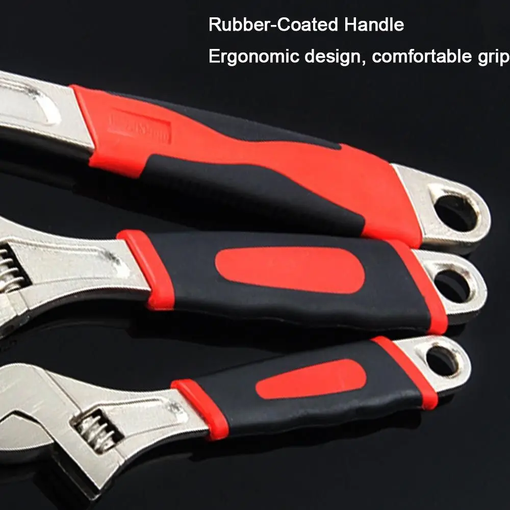 

8/10/12 Inch Adjustable Opening Wrench Heavy-Duty Long Handle Universal Spanner Carbon Steel High Hardness Torque Wrench