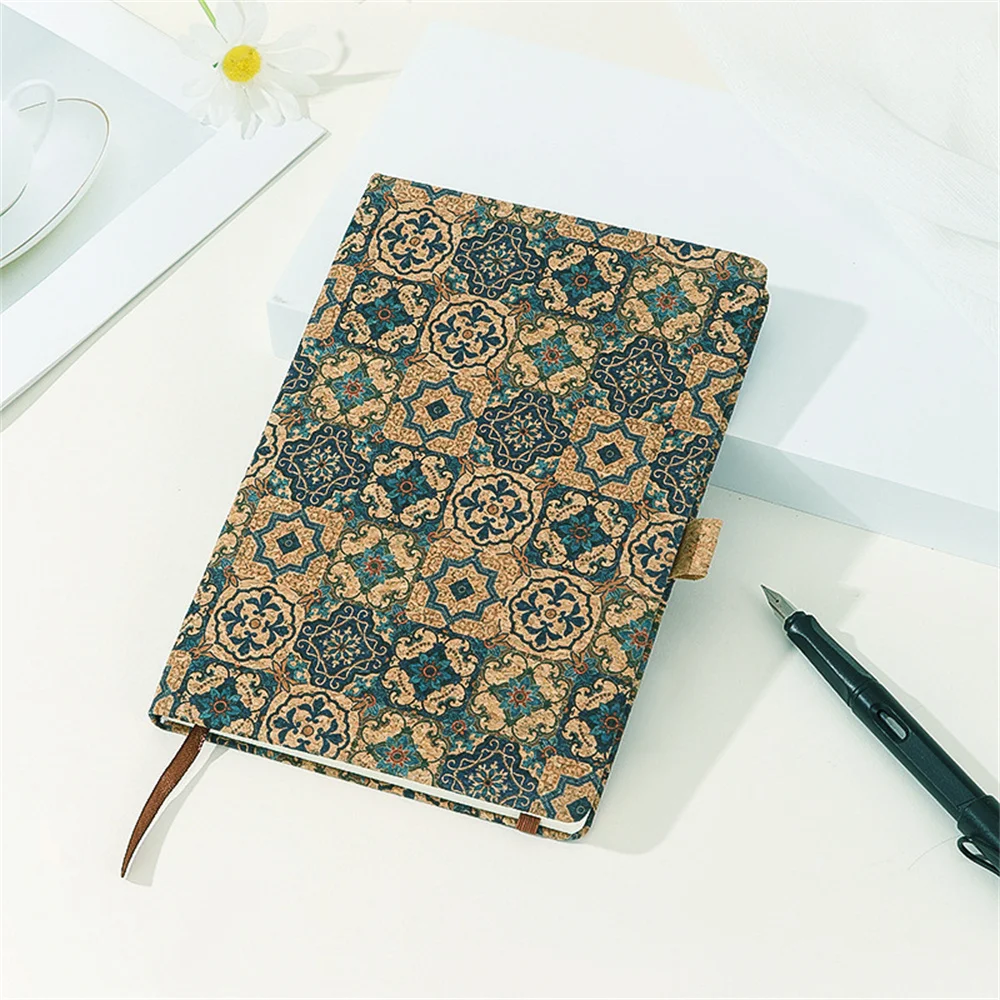 A5 Strap Notepad Retro Printed Diary Hand Ledger Student Writing Notebook School Stationery Supplies Agenda Pocket Notepad