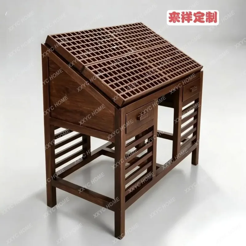 XXSolid Wood Essential Oil Display Stand, Aromatherapy Storage Box Display, Lipstick Shelf, Perfume Storage, Nakajimadai