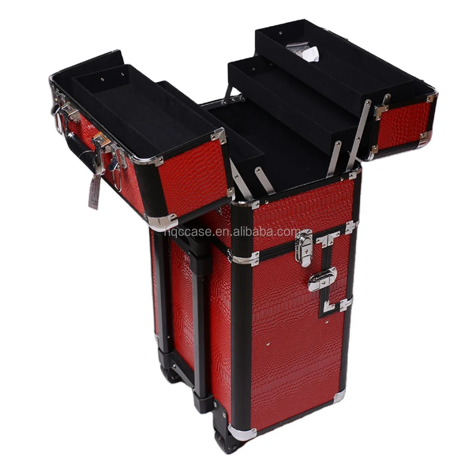 

Large Makeup Box Aluminum Frame 3 Layers Organizer Travel Storage Case