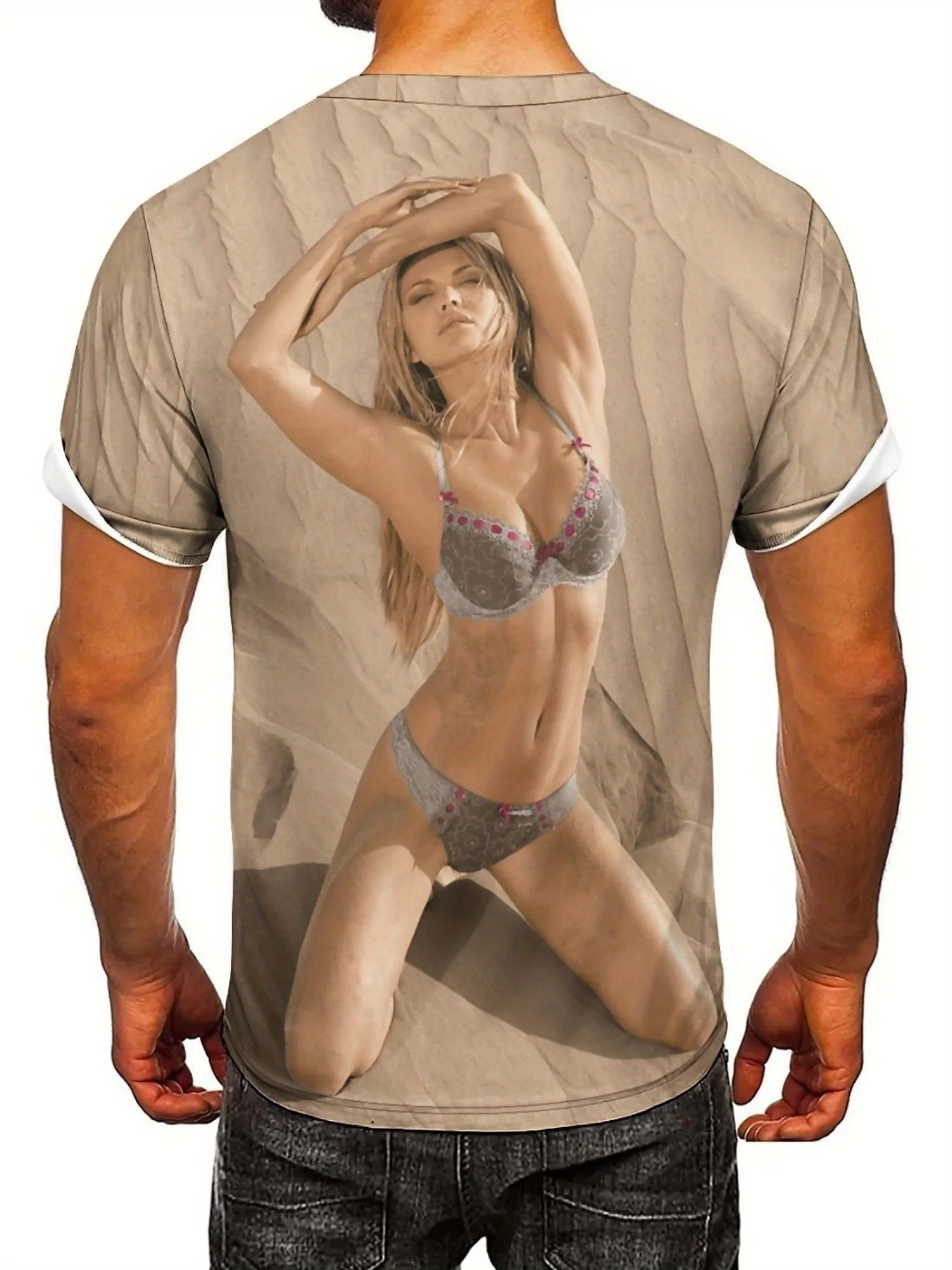 Camisas unissex com elementos brasileiros com estampas digitais 3D, camisetas largas e modernas com gola redonda