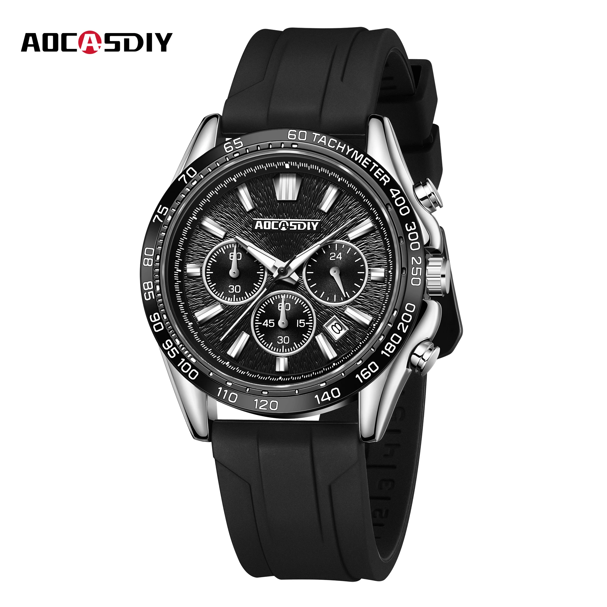 AOCASDIY New Trend Men\'s Watch Students Business Leisure Sports Uwristwatch Multi-Functional Waterproof Luminous Calendar Clock