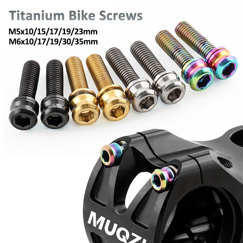 Titanium Bicycle Stem Screws M5x10/15/17/19/23mm Ti Alloy Cycling Accessories Road MTB Mountain Bike Seat Clamp Bolts