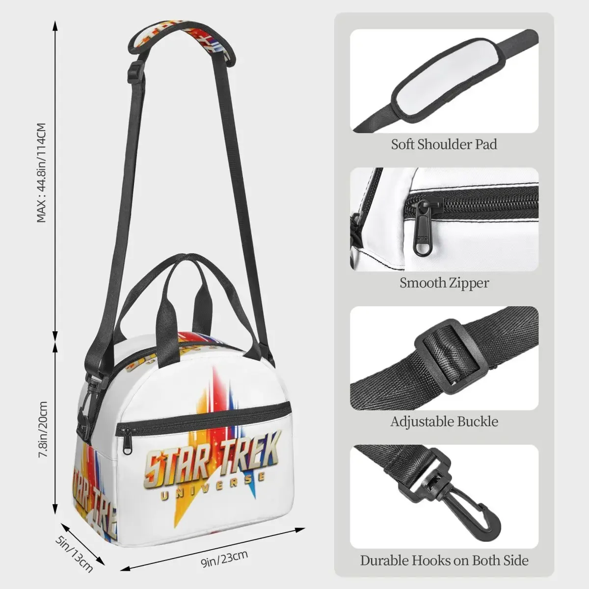 Star Treks Science Fiction TV Series Insulated Lunch Bag for Women Kids Portable Food Boxes Thermal Lunch Box Tote