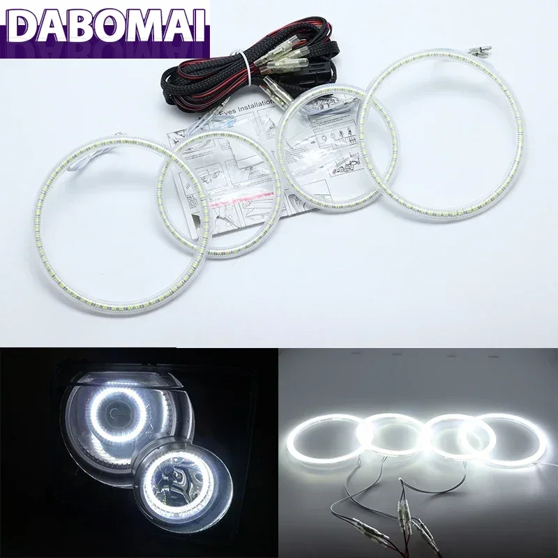 

Ultra Bright SMD White LED Angel Eyes 2600LM 12V Halo Ring Kit Day Light for Land Rover Freelander 2 2007-2012 Xenon Headlight