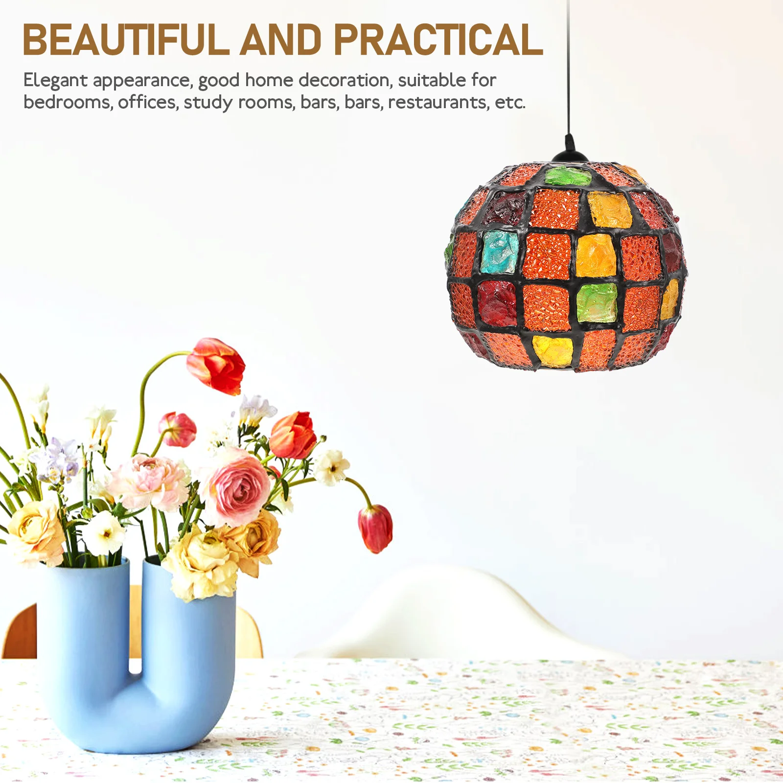 

Light Shades for Lamps Retro Style Table Ceiling Glass Lampshade Decorative Wall Small Lampshades Bedside Multicolour